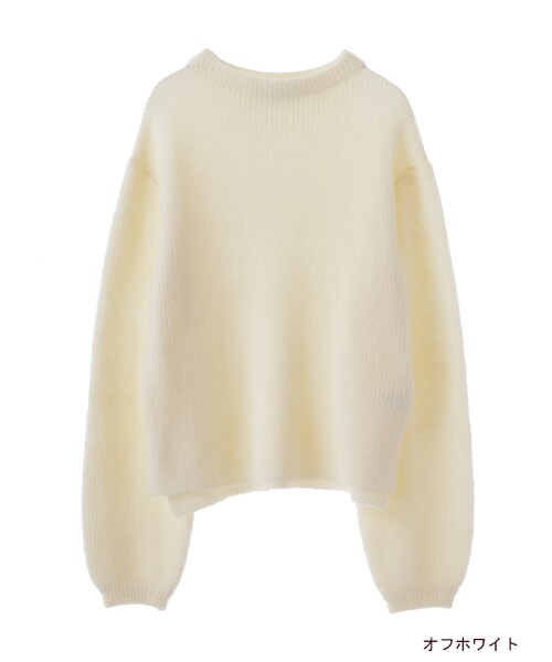 w closet(ダブルクローゼット)の「7G片畦ボトルネックニット(トップス・レディース・オフホワイト/キャメル/ボルドー・FREE)」の1枚目の写真