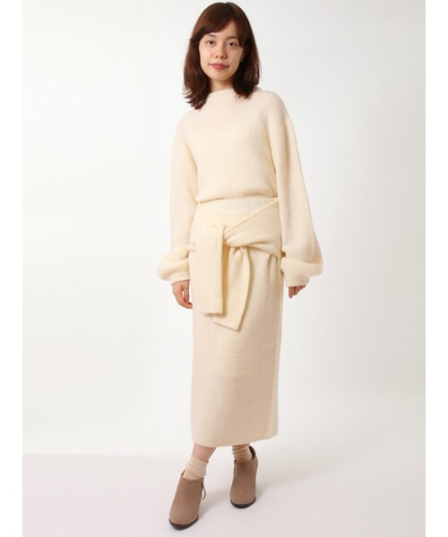 w closet(ダブルクローゼット)の「7G片畦ボトルネックニット(トップス・レディース・オフホワイト/キャメル/ボルドー・FREE)」の11枚目の写真