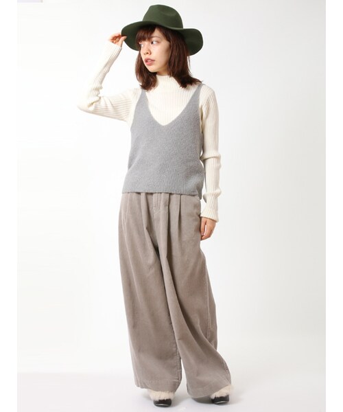 w closet（ダブルクローゼット）の「7G片畦ビスチェ（トップス・レディース・Lグレー/キャメル/ネイビー・FREE）」の8枚目の写真