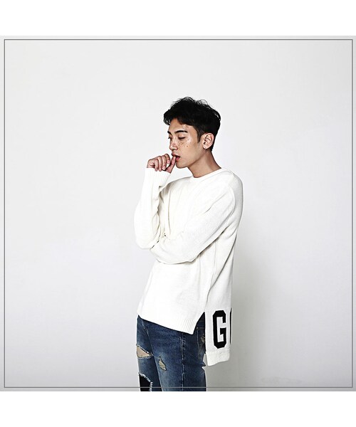 ROMANTIC CROWN（ロマンティッククラウン）の「GOOD LONG KNIT_IVORY（その他・メンズ・기타）」の5枚目の写真