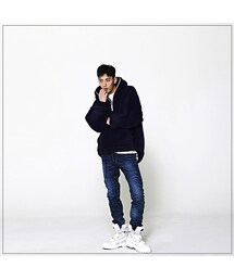 ROMANTIC CROWN | YETI FULL ZIP HOOD JACKET_NAVY(ジャケット/アウター)