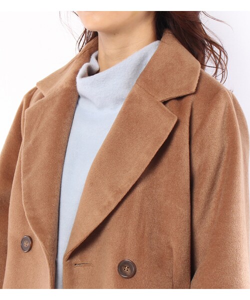 PAGEBOY（ページボーイ）の「ウール混BIGスリーブショートコート（ジャケット/アウター・レディース・グレー/キャメル）」の6枚目の写真