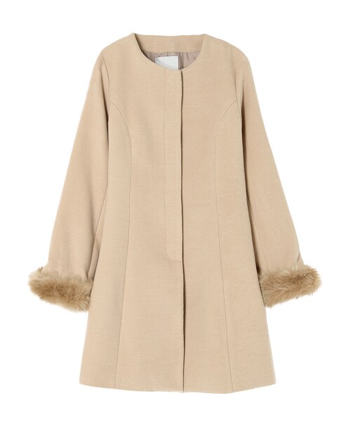 dazzlin（ダズリン）の「【W】ノーカラー袖ファーコート（）」 - WEAR 