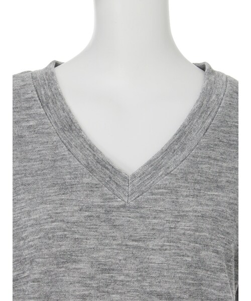 EMODA（エモダ）の「W FACE V NECK トップス（トップス・レディース・ホワイト/グレー/ブラック/ベージュ・F）」の8枚目の写真