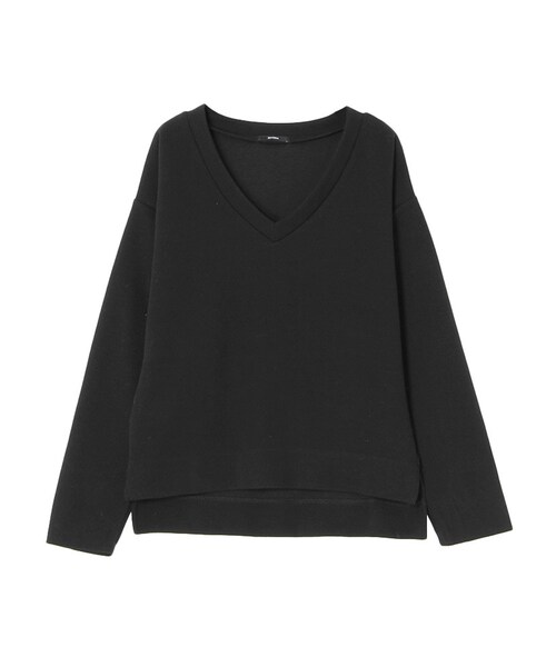 EMODA（エモダ）の「W FACE V NECK トップス（トップス・レディース・ホワイト/グレー/ブラック/ベージュ・F）」の2枚目の写真