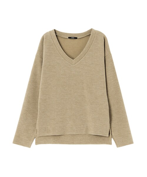 EMODA（エモダ）の「W FACE V NECK トップス（トップス・レディース・ホワイト/グレー/ブラック/ベージュ・F）」の4枚目の写真