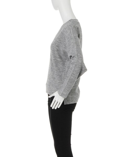 EMODA（エモダ）の「W FACE V NECK トップス（トップス・レディース・ホワイト/グレー/ブラック/ベージュ・F）」の6枚目の写真