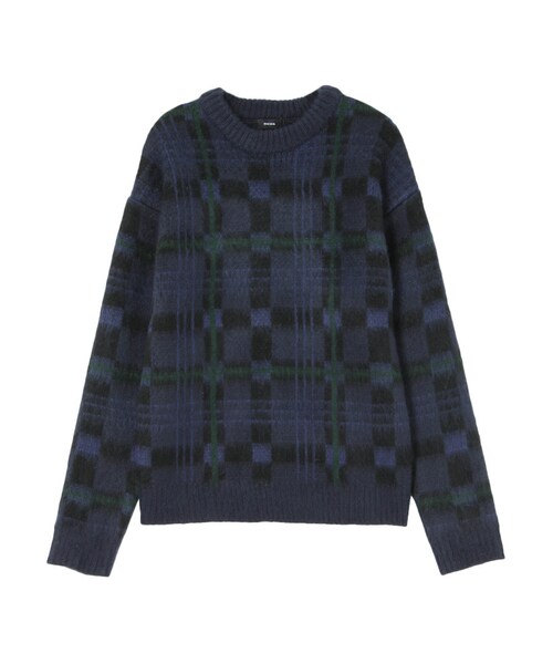 EMODA(エモダ)の「Light check fur knit(トップス・レディース・ホワイト/グリーン/ネイビー・F)」の10枚目の写真