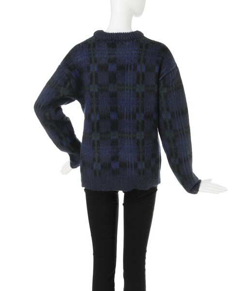 EMODA(エモダ)の「Light check fur knit(トップス・レディース・ホワイト/グリーン/ネイビー・F)」の6枚目の写真