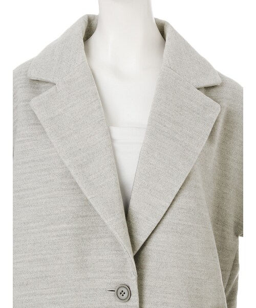 jouetie（ジュエティ）の「モッサドロップショルダーチェスターコート（ジャケット/アウター・レディース・オフホワイト/グレー/ピンク・M）」の8枚目の写真