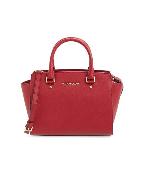 MICHAEL KORS(マイケルコース)の「MICHAEL Michael Kors 'Selma Medium' Zip Top Satchel(ショルダーバッグ・レディース・Black/Red・Regular)」の2枚目の写真