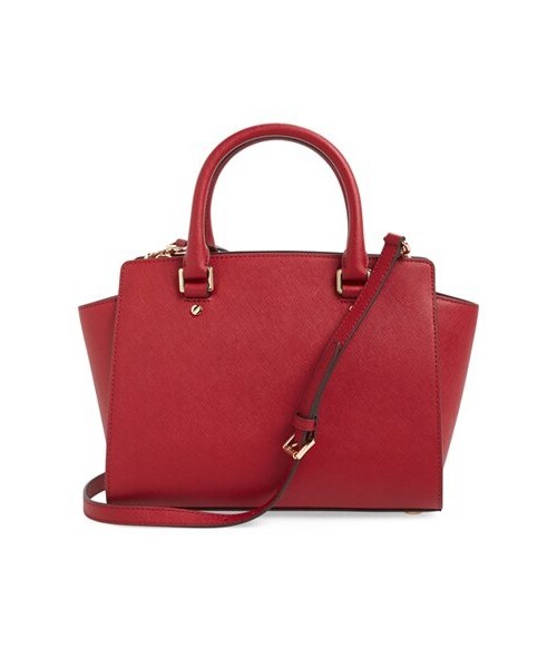 MICHAEL KORS(マイケルコース)の「MICHAEL Michael Kors 'Selma Medium' Zip Top Satchel(ショルダーバッグ・レディース・Black/Red・Regular)」の4枚目の写真