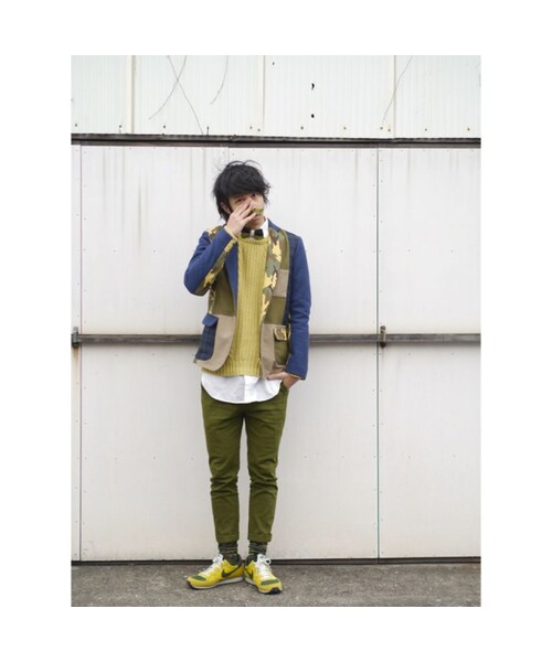 NIRAME.CO（ニラメッコ）の「【残り１枚のみ】テーラードジャケット ネイビー✖️迷彩（テーラードジャケット・メンズ・その他）」の6枚目の写真