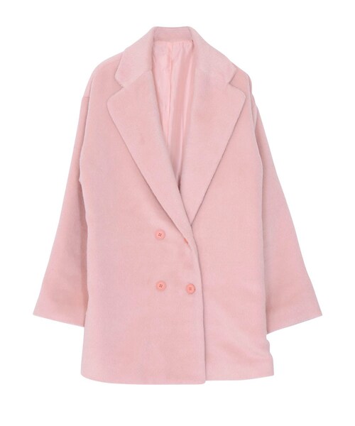 EVRIS（エヴリス）の「ダブルブレストオーバーコート（ジャケット/アウター・レディース・ブラック/ピンク/ベージュ）」の3枚目の写真