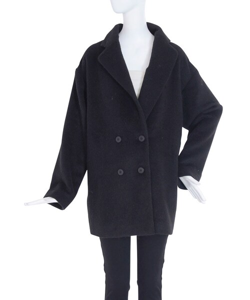 EVRIS（エヴリス）の「ダブルブレストオーバーコート（ジャケット/アウター・レディース・ブラック/ピンク/ベージュ）」の7枚目の写真