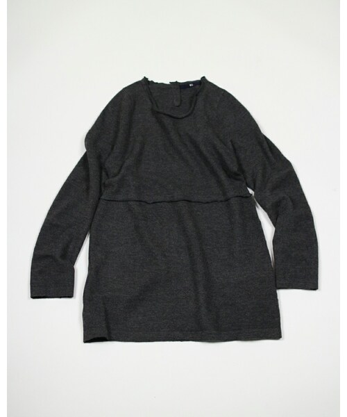 美品　45R45rpm フロート縮絨のチュニックニット 圧縮セーター リボン 美品 45R45rpm フロート縮絨のチュニックニット 圧縮セーター リボン