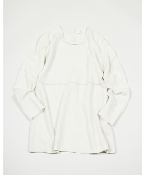 美品　45R45rpm フロート縮絨のチュニックニット 圧縮セーター リボン 美品 45R45rpm フロート縮絨のチュニックニット 圧縮セーター リボン