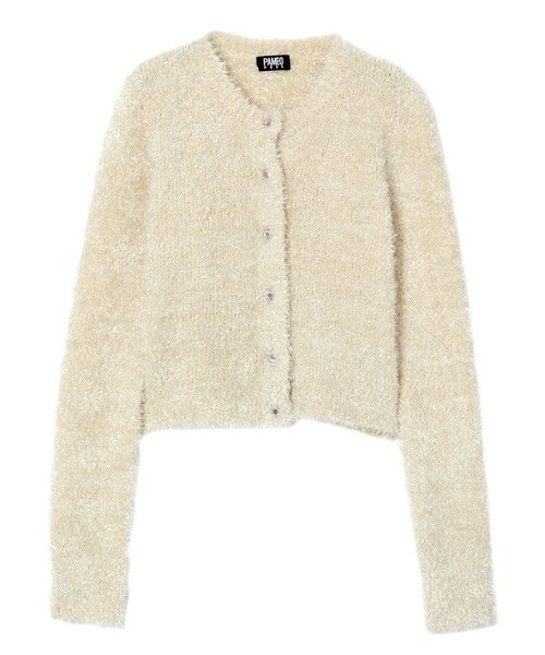 PAMEO POSE(パメオポーズ)の「FLUFFY CARDIGAN(カーディガン/ボレロ・レディース・ホワイト/ブラック/ブルー・F)」の1枚目の写真
