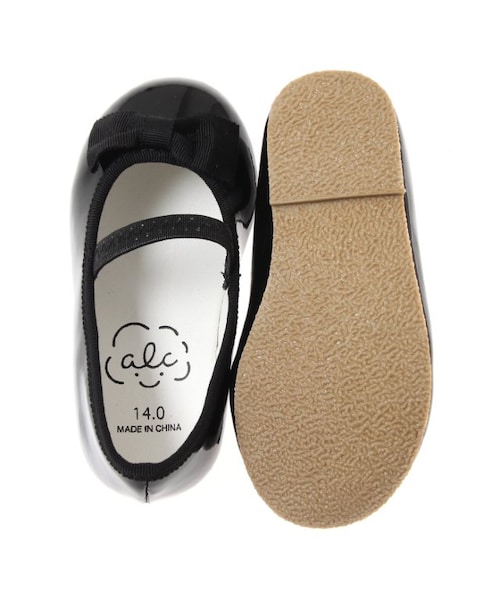 apres les cours（アプレレクール）の「◎リボンバレエシューズ（シューズ・キッズ・ブラック/シルバー・14/15/16/17/18/19/20/21）」の5枚目の写真