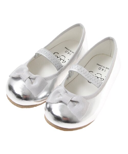 apres les cours（アプレレクール）の「◎リボンバレエシューズ（シューズ・キッズ・ブラック/シルバー・14/15/16/17/18/19/20/21）」の2枚目の写真