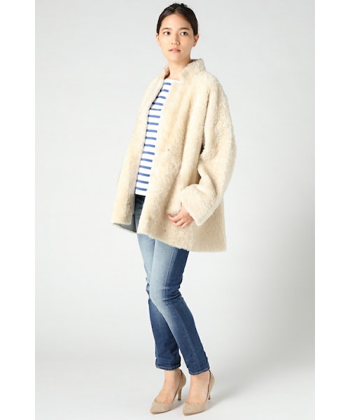 ドゥーズィエムクラス ビーバーノーカラーコート Deuxieme Classe