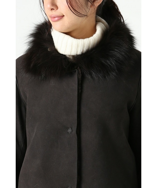 FRAMeWORK（フレームワーク）の「ムートン スタンドカラーコート