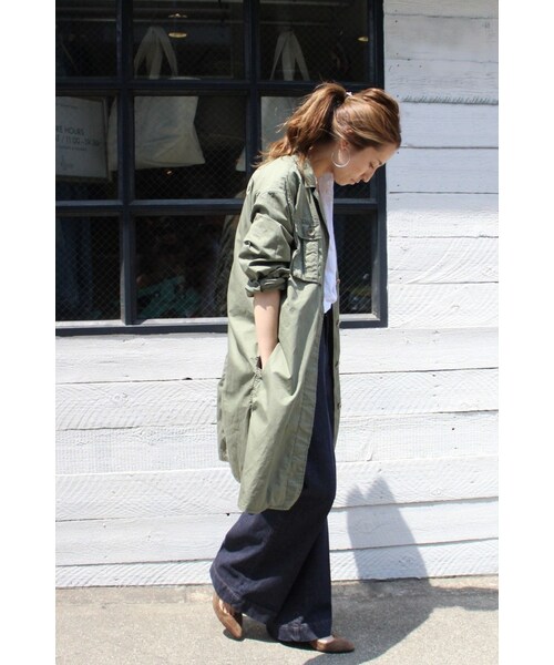 FRAMeWORK（フレームワーク）の「≪2016SS予約≫デニム ハイライズフレアワイドパンツ◆（パンツ・レディース・ネイビー/ブルー・38/40/34/36）」の6枚目の写真