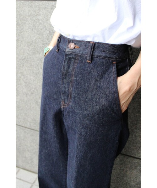 FRAMeWORK（フレームワーク）の「≪2016SS予約≫デニム ハイライズフレアワイドパンツ◆（パンツ・レディース・ネイビー/ブルー・38/40/34/36）」の13枚目の写真