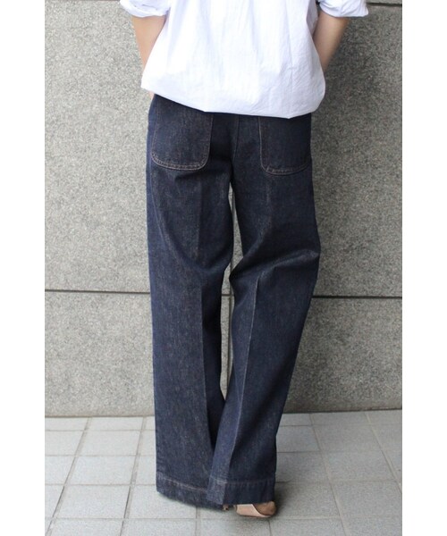 FRAMeWORK（フレームワーク）の「≪2016SS予約≫デニム ハイライズフレアワイドパンツ◆（パンツ・レディース・ネイビー/ブルー・38/40/34/36）」の10枚目の写真