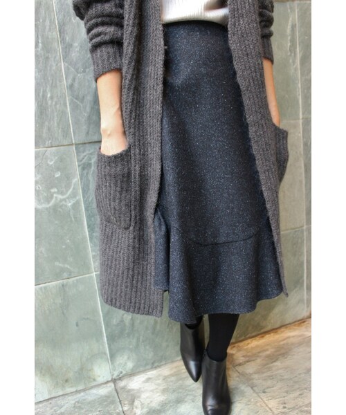 IENA（イエナ）の「IENA by Eric Bergere シルクネップ ペプラムスカート◆（スカート・レディース・ブラック/グレー/ネイビー・34/36/38/40）」の3枚目の写真