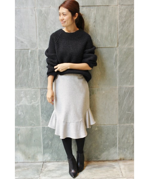 IENA（イエナ）の「IENA by Eric Bergere シルクネップ ペプラムスカート◆（スカート・レディース・ブラック/グレー/ネイビー・34/36/38/40）」の5枚目の写真