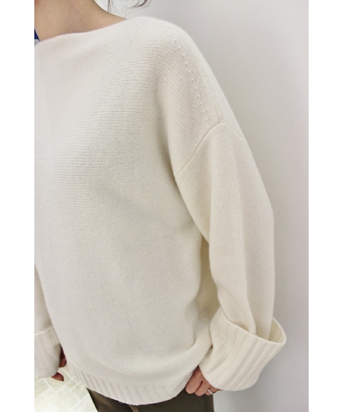 Plage - plage SUPER FINE Wool ボートネックプルオーバー グレー plage（プラージュ）の「《追加》SUPER FINE Wool ボートネック