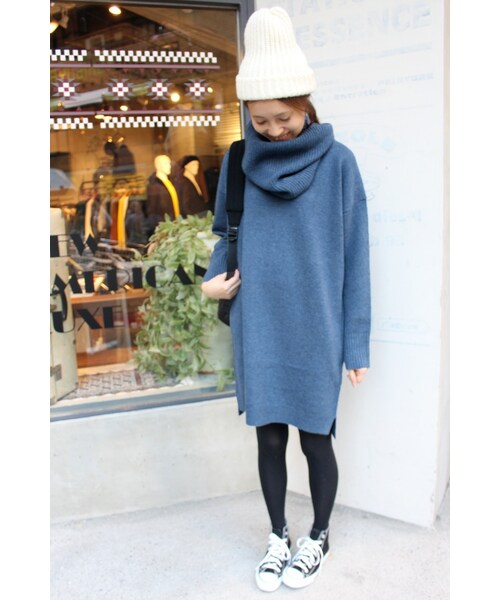 SLOBE IENA（スローブイエナ）の「7Gテンジクスヌードツキニットワンピース◆（ワンピース/ドレス・レディース・グレーA/キャメル/ネイビー/ブルー A・フリー）」の8枚目の写真