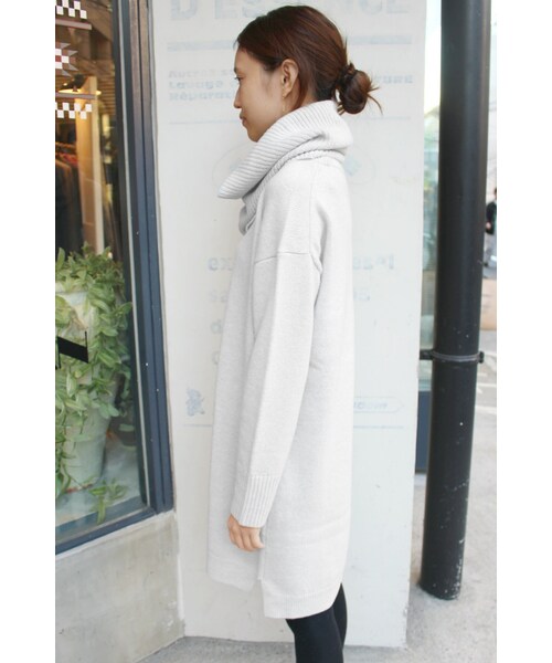 SLOBE IENA（スローブイエナ）の「7Gテンジクスヌードツキニットワンピース◆（ワンピース/ドレス・レディース・グレーA/キャメル/ネイビー/ブルー A・フリー）」の10枚目の写真