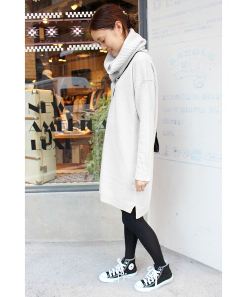 SLOBE IENA（スローブイエナ）の「7Gテンジクスヌードツキニットワンピース◆（ワンピース/ドレス・レディース・グレーA/キャメル/ネイビー/ブルー A・フリー）」の19枚目の写真