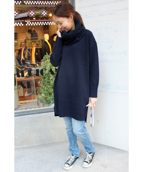 SLOBE IENA（スローブイエナ）の「7Gテンジクスヌードツキニットワンピース◆（ワンピース/ドレス・レディース・グレーA/キャメル/ネイビー/ブルー A・フリー）」の7枚目の写真