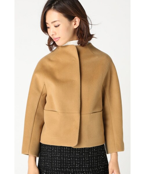 Spick & Span（スピックアンドスパン）の「ラウンドフォルム ジャケット（ジャケット/アウター・レディース・ブラック/キャメル・36/38）」の5枚目の写真