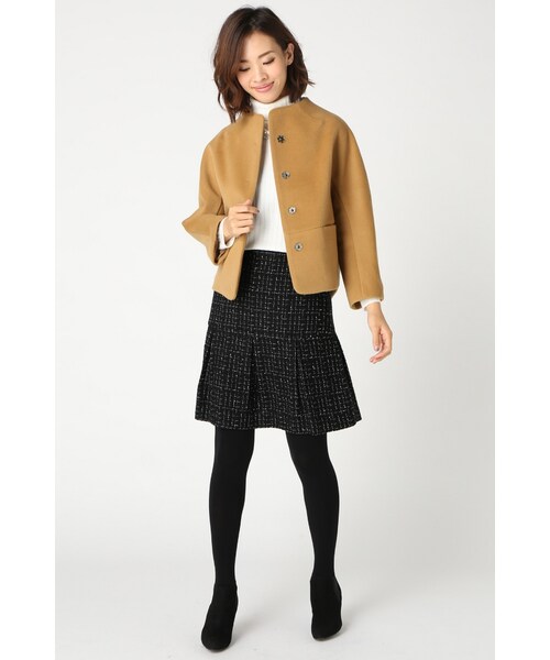 Spick & Span（スピックアンドスパン）の「ラウンドフォルム ジャケット（ジャケット/アウター・レディース・ブラック/キャメル・36/38）」の4枚目の写真