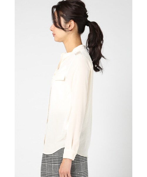 Spick & Span（スピックアンドスパン）の「デシン ミリタリーシャツ（トップス・レディース・ナチュラル/キャメル/カーキ・フリー）」の8枚目の写真