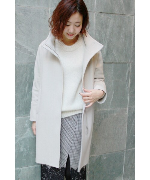 journal standard L'essage（ジャーナルスタンダードレサージュ）の「ウールWクロス ハイネックコート◆（ジャケット/アウター・レディース・ブラック/グレー・フリー）」の2枚目の写真