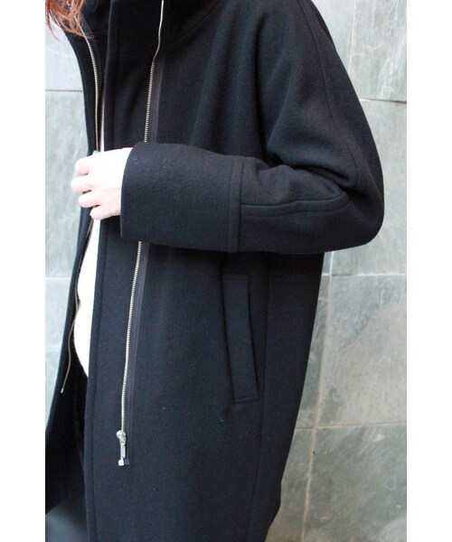 journal standard L'essage（ジャーナルスタンダードレサージュ）の「ウールWクロス ハイネックコート◆（ジャケット/アウター・レディース・ブラック/グレー・フリー）」の13枚目の写真