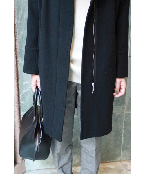 journal standard L'essage（ジャーナルスタンダードレサージュ）の「ウールWクロス ハイネックコート◆（ジャケット/アウター・レディース・ブラック/グレー・フリー）」の14枚目の写真