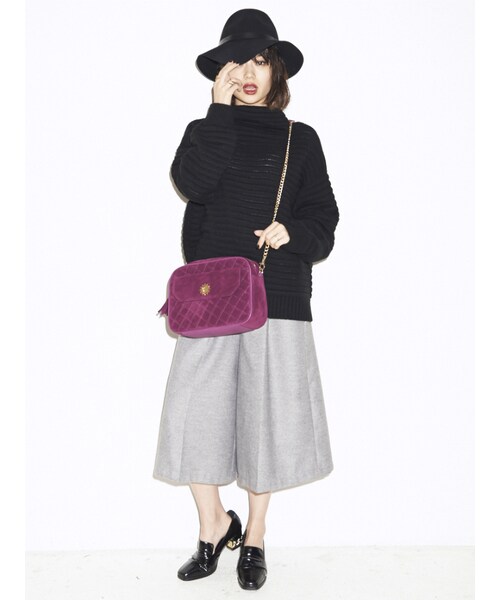 EVRIS（エヴリス）の「ベロアキルティングＢＡＧ（バッグ・レディース・ブラック/グリーン/パープル・F）」の5枚目の写真