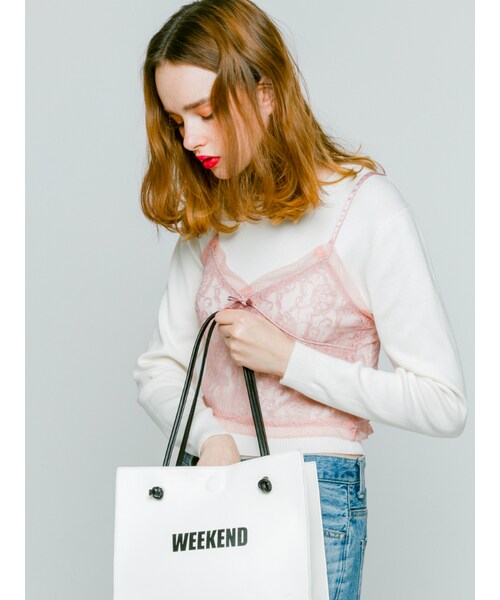 jouetie(ジュエティ)の「ショッパーBAG(バッグ・レディース・オフホワイト/ブラック)」の3枚目の写真