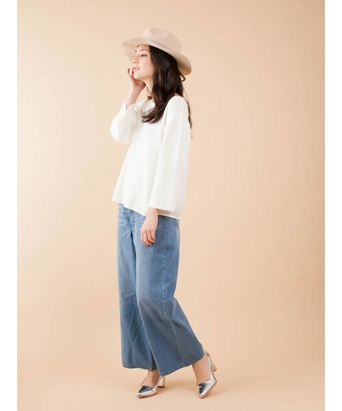 MERCURYDUO（マーキュリーデュオ）の「【DUO】 ワイドデニムパンツ（パンツ・レディース・ブルー/アイスブルー）」の11枚目の写真