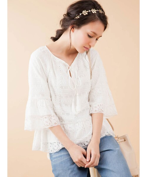 MERCURYDUO（マーキュリーデュオ）の「【DUO】 ワイドデニムパンツ（パンツ・レディース・ブルー/アイスブルー）」の10枚目の写真