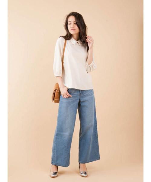 MERCURYDUO（マーキュリーデュオ）の「【DUO】 ワイドデニムパンツ（パンツ・レディース・ブルー/アイスブルー）」の13枚目の写真