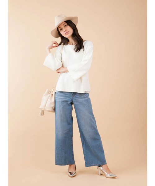 MERCURYDUO（マーキュリーデュオ）の「【DUO】 ワイドデニムパンツ（パンツ・レディース・ブルー/アイスブルー）」の12枚目の写真