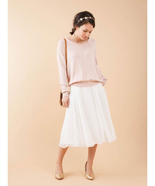 MERCURYDUO(マーキュリーデュオ)の「【BSC】 ラップ風プリーツガウチョパンツ(パンツ・レディース・オフホワイト/アイスブルー/ベージュ)」の6枚目の写真