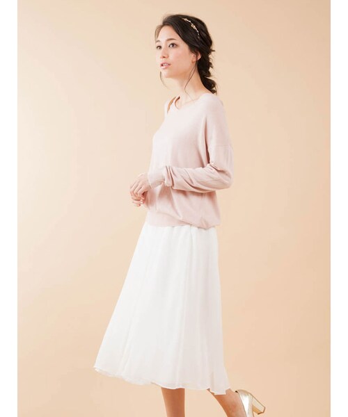 MERCURYDUO(マーキュリーデュオ)の「【BSC】 ラップ風プリーツガウチョパンツ(パンツ・レディース・オフホワイト/アイスブルー/ベージュ)」の5枚目の写真